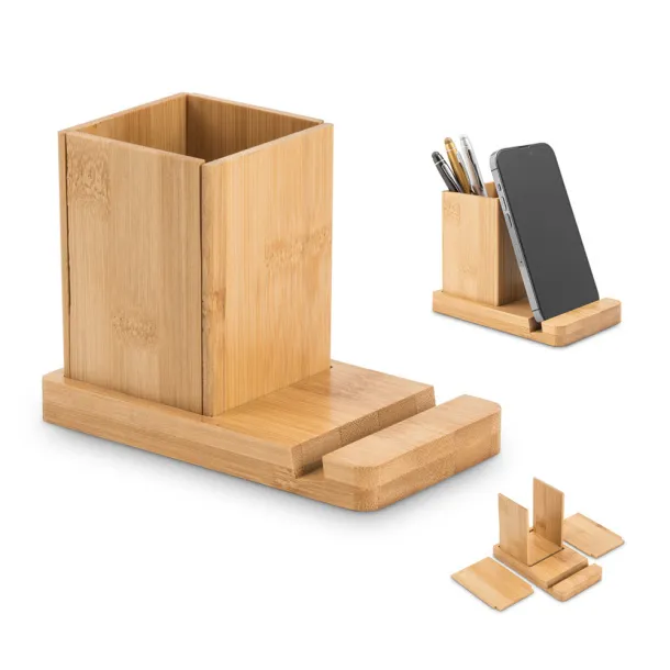 ERWIN Desk set with mobile phone holder and cup