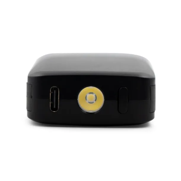 Dimetrice prijenosna baterija s karabinerom i svijetlom 1W, 4.000 mAh Crna