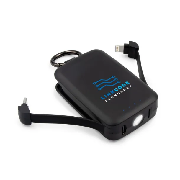 Dimetrice Power bank 4000 mAh, carabiner and 1W light Crna