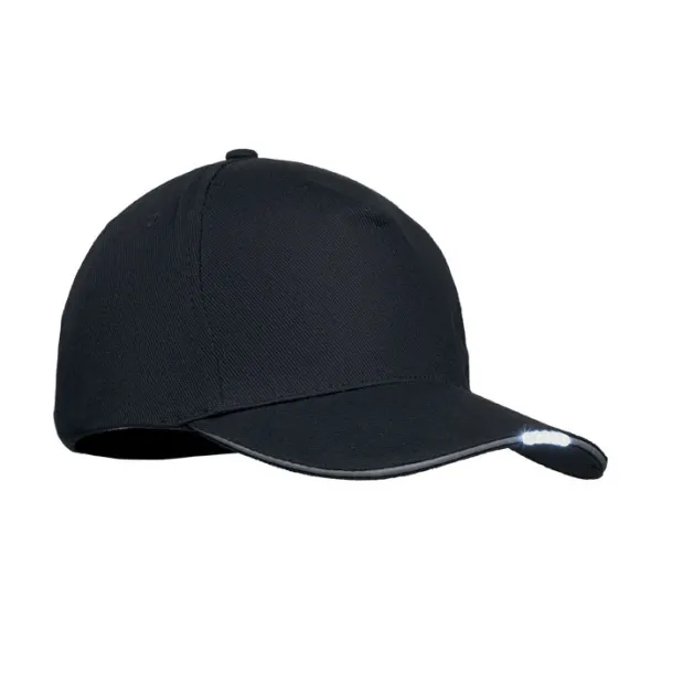 LUZCAP 5 panel LED cotton cap 220gr/m² Black