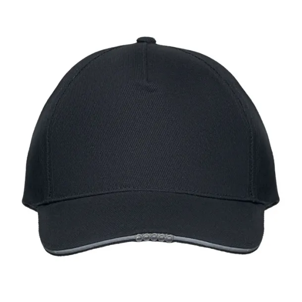 LUZCAP 5 panel LED cotton cap 220gr/m² Black