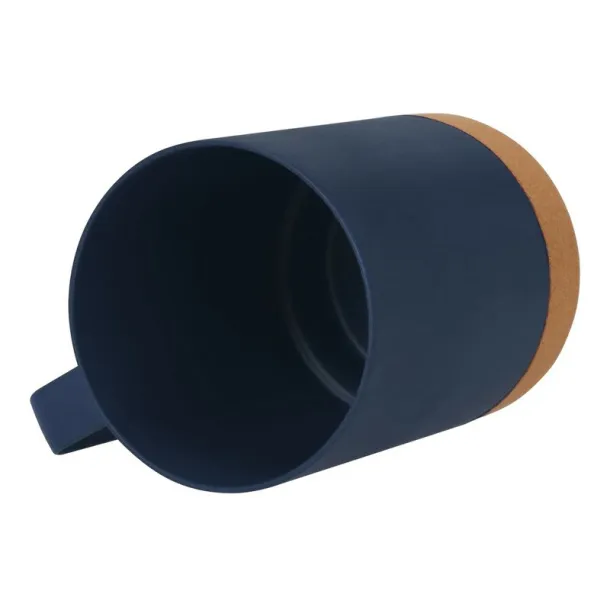  Mug 400 ml with cork detail navy blue