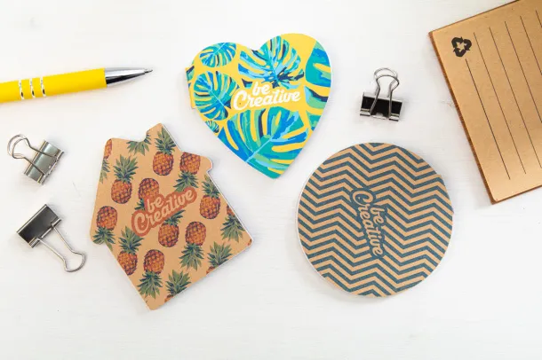 CreaStick Circle Eco custom sticky notepad Natural