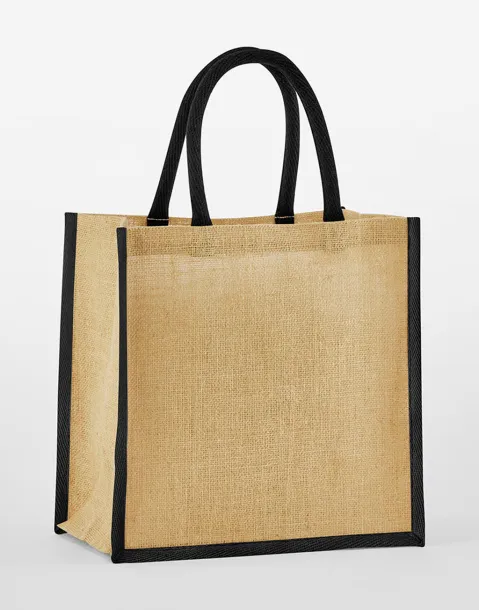  Mini poklon vrećica od prirodne uštirkane jute - Westford Mill Natural Crna