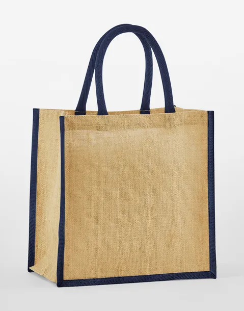  Natural Starched Jute Mini Gift Bag - Westford Mill Prirodna Navy