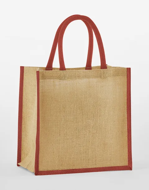  Natural Starched Jute Mini Gift Bag - Westford Mill Natural Orange Rust