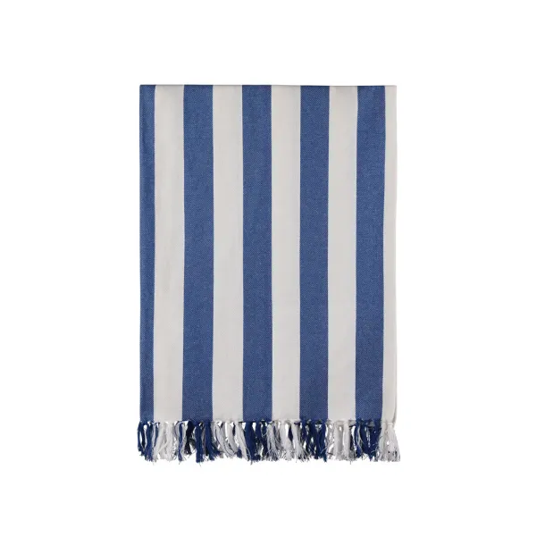 VINGA Ornos GRS recycled cotton hammam towel - Vinga blue, white White