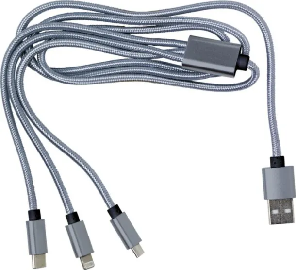 Felix Nylon charging cable  silver