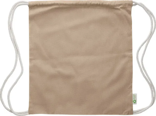 Joy Recycled cotton drawstring bag khaki