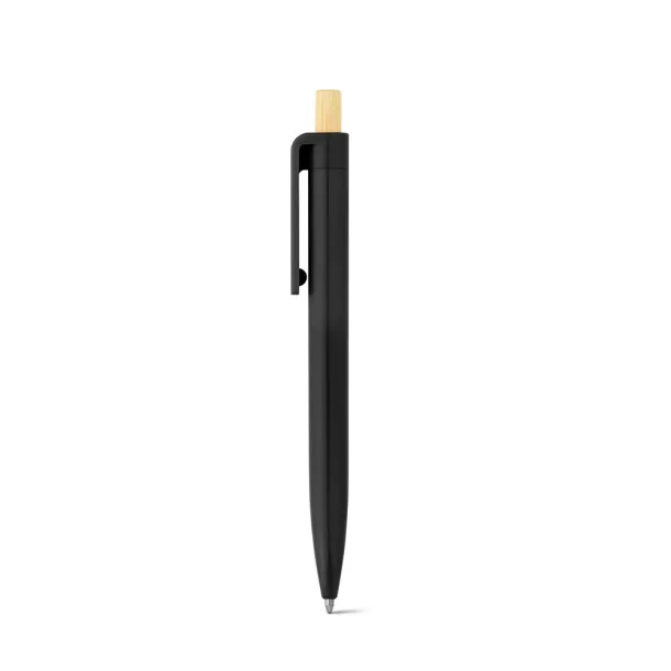 ZARA Recycled ABS (100% rABS) ballpoint pen with bamboo button Black