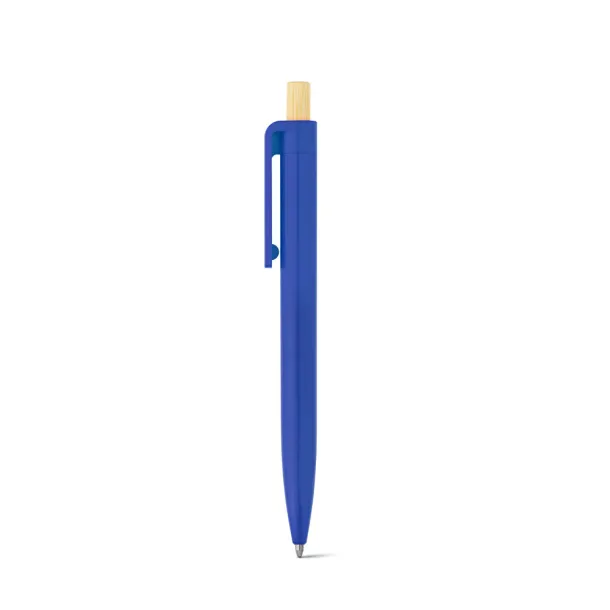 ZARA Recycled ABS (100% rABS) ballpoint pen with bamboo button Blue