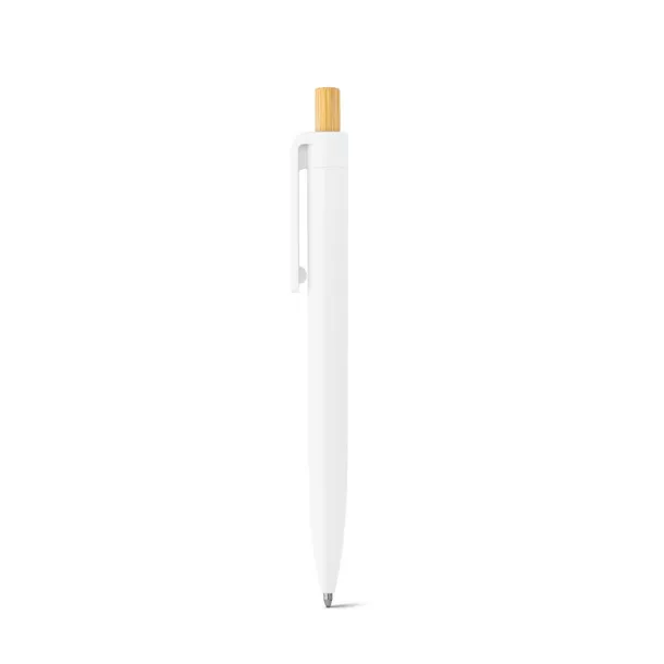 ZARA Recycled ABS (100% rABS) ballpoint pen with bamboo button White