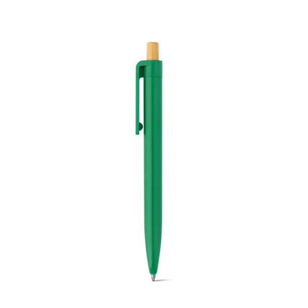 ZARA Recycled ABS (100% rABS) ballpoint pen with bamboo button Green