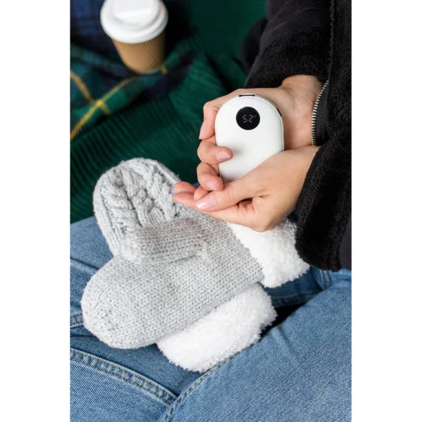 Kael Prijenosna baterija 5.000mAh s grijačem za ruku Bijela