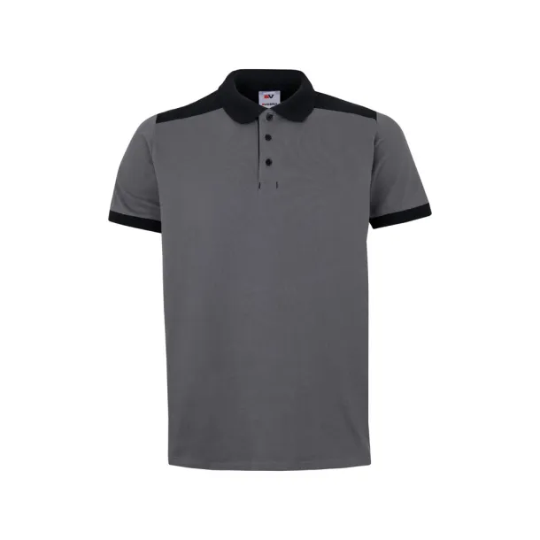 VL VELES Two-tone stretch piqué polo shirt (200g/m²) with short sleeves, in polyester (96%) and elastane (4%) Grey