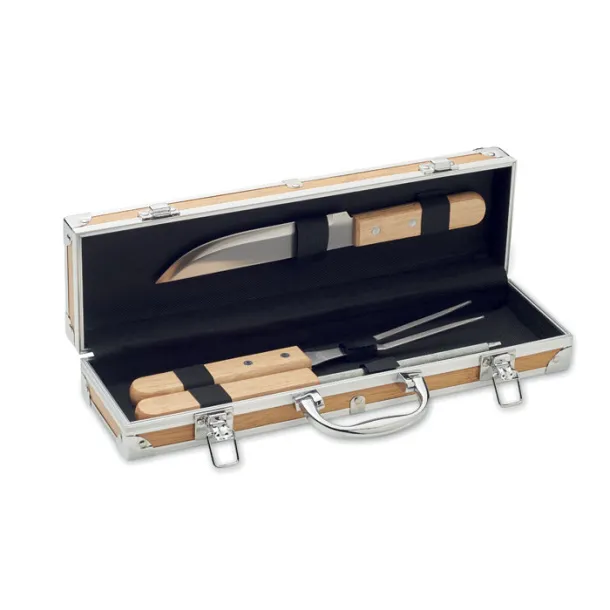 TOOLDERA Stainless steel barbecue tools Wood