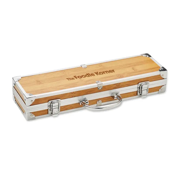 TOOLDERA Stainless steel barbecue tools Wood