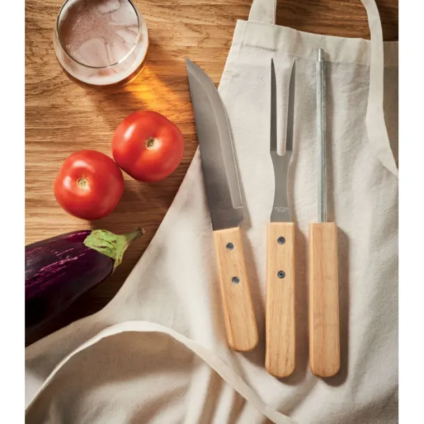TOOLDERA Stainless steel barbecue tools Wood