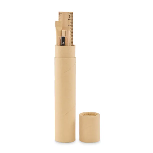 MEJU Paper tube stationery set Beige