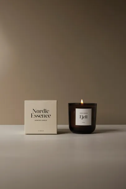 Nordic essence scented candle large - Vinga off white Dark brown