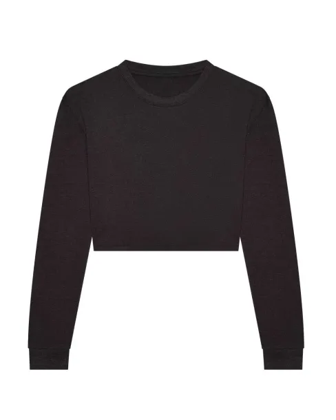  Ženska crop top majica L/S - Just Ts Heather Black