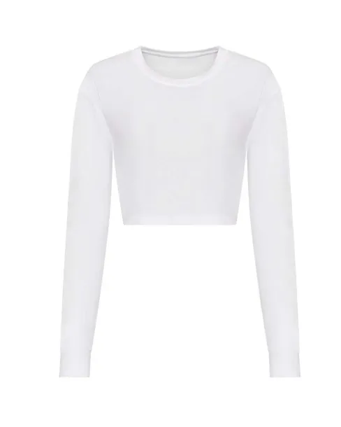  Ženska crop top majica L/S - Just Ts Bijela