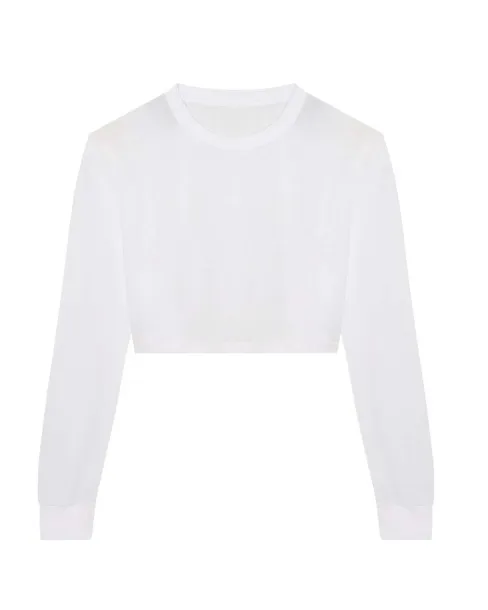  Ženska crop top majica L/S, 160 g/m2 - Just Ts Bijela