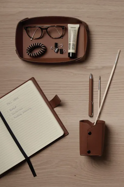 VINGA Timo PU RCS RPET notes, cca A5 - Vinga brown