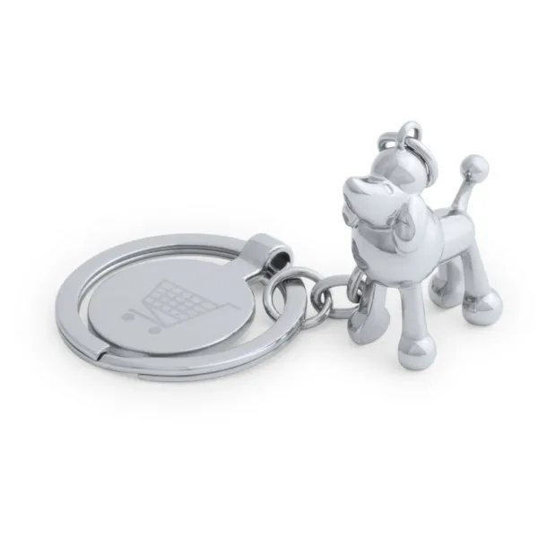  Keyring "animal" with shopping cart coin silver