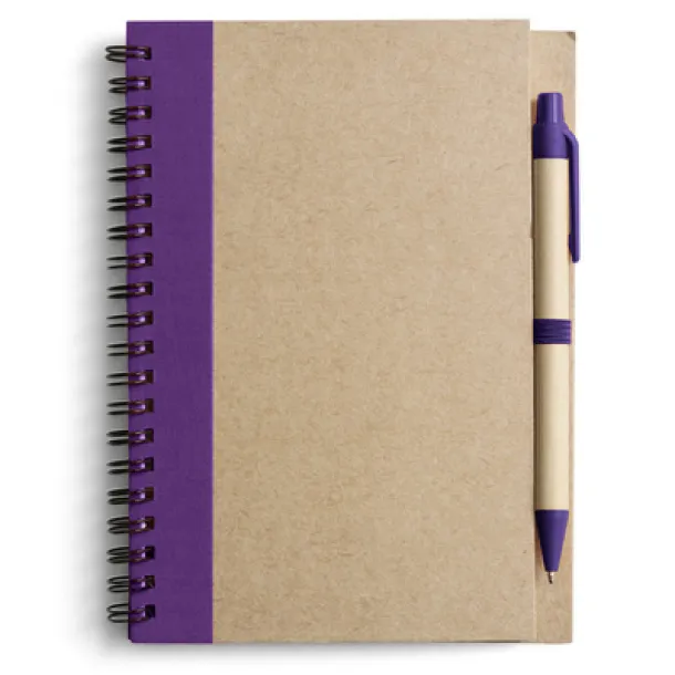  Notebook approx. A5 with ball pen purple