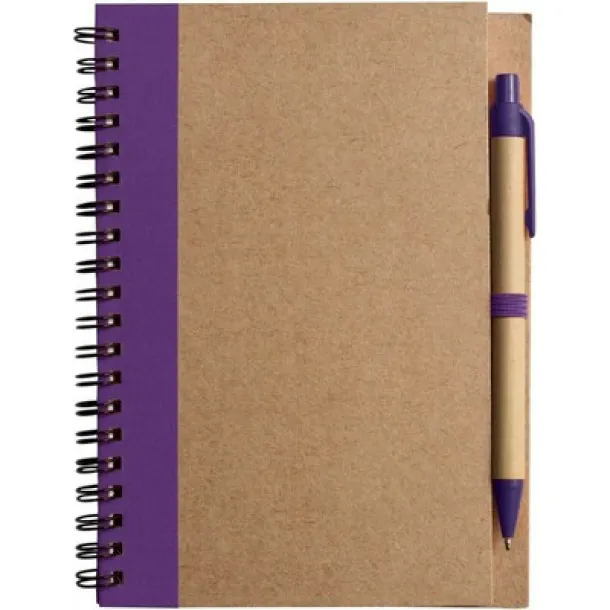  Notebook approx. A5 with ball pen purple