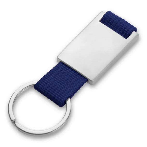  Keyring with metal badge dark blue