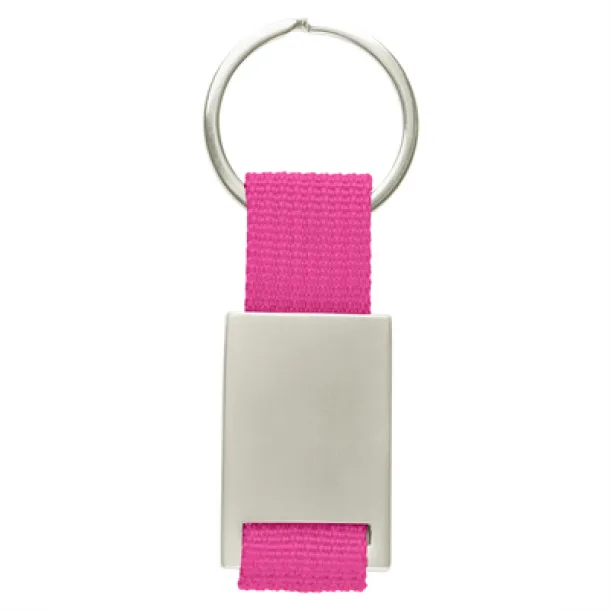  Keyring with metal badge fuchsia