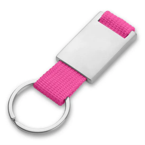  Keyring with metal badge fuchsia