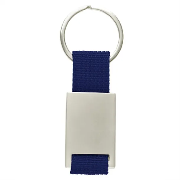  Keyring with metal badge dark blue