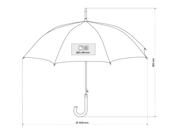 CLASSIC umbrella with automatic open - CASTELLI Black