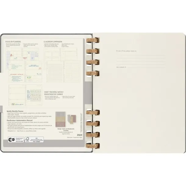  MOLESKINE Solar spiral planner Crna