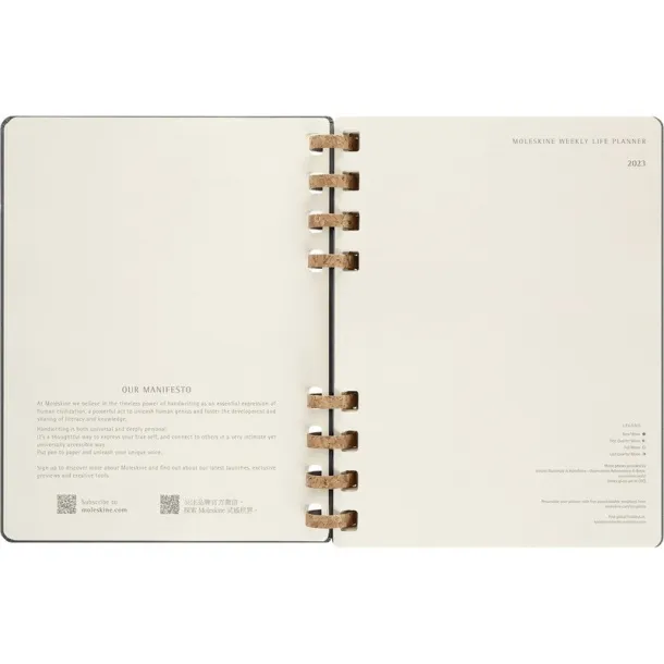  MOLESKINE godišnji spiralni planer Crna