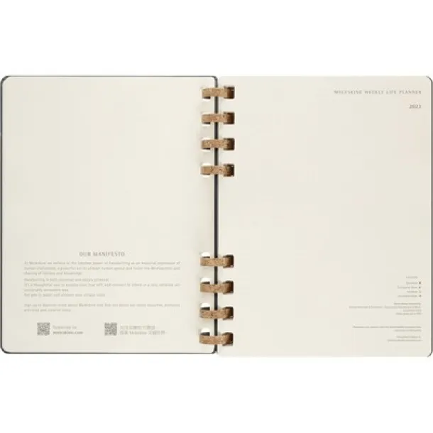  MOLESKINE godišnji spiralni planer Crna