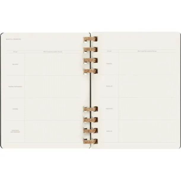 MOLESKINE Solar spiral planner Crna