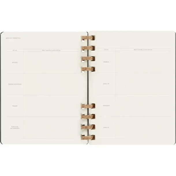  MOLESKINE godišnji spiralni planer Crna