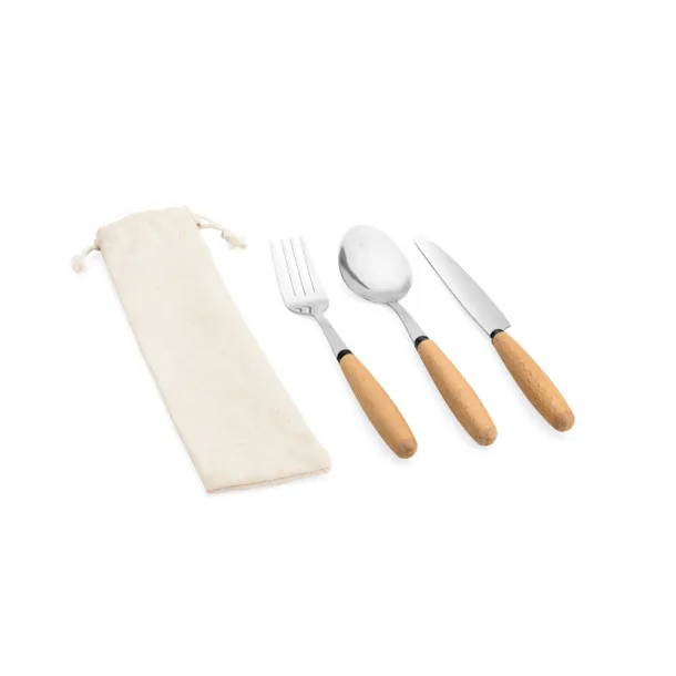 BOULUD 3-dijelni set od bagremovog drva Prirodna