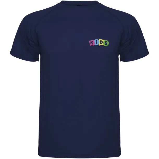 Montecarlo short sleeve kids sports t-shirt - Roly Navy Blue