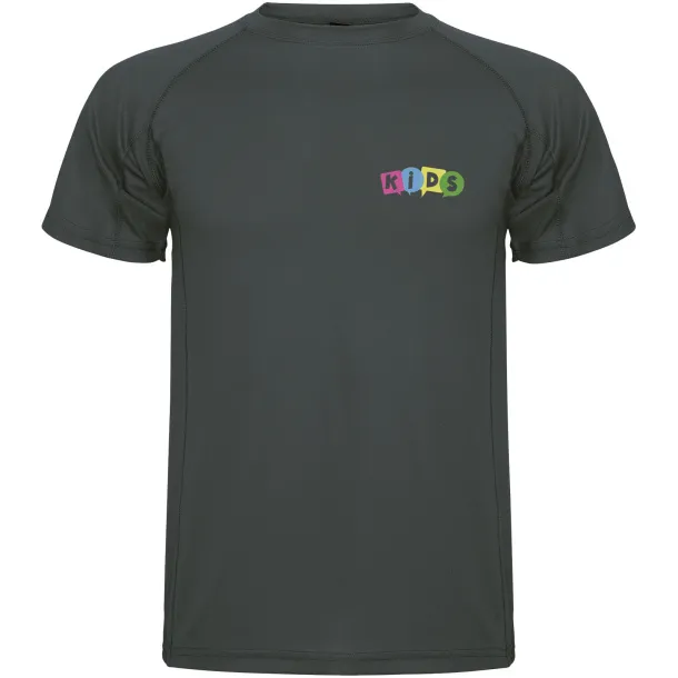 Montecarlo short sleeve kids sports t-shirt - Roly Dark Lead