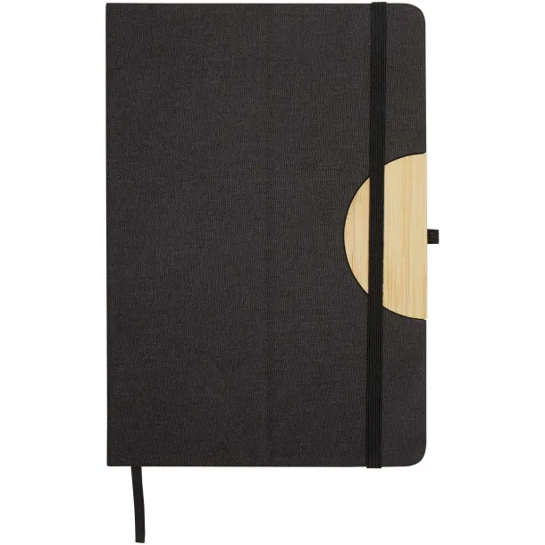 Laura A5 hard cover notebook and ballpoint pen gift set (black ink) Crna
