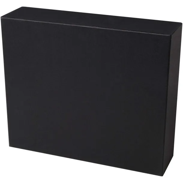 Laura A5 hard cover notebook and ballpoint pen gift set (black ink) Solid black