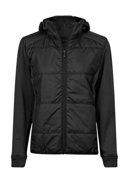  Womens Hybrid-Stretch Hooded Jacket - Tee Jays Black Black