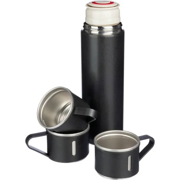  Thermos 420 ml, three cups 150 ml Crna