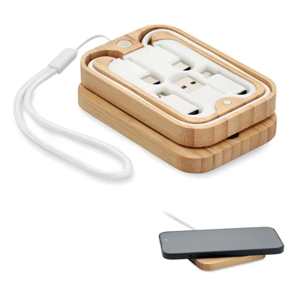 CHARGOO 15W wireless charger in bamboo Wood