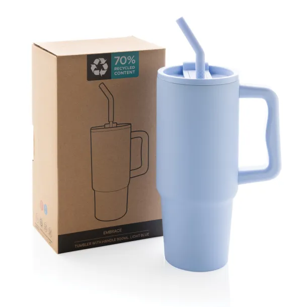 Embrace deluxe RCS recycled stainless steel tumbler 900ml - XD Collection light blue 